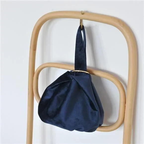 thumbnail image 2 of Women's Velvet Top Handle Clutch Bag - Small Tote Purse With Wristlet Loop & Magnetic Closure 2 of 12